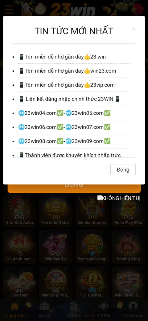 23win website, 26/09/2026
