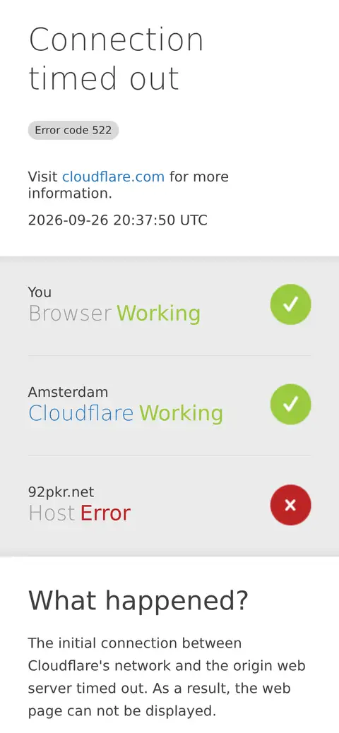 92PKR website, 26/09/2026