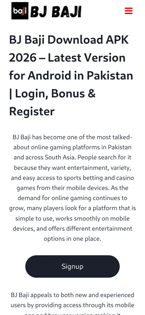 BJ Baji website, 26/09/2026