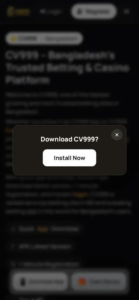 CV999 website, 26/09/2026