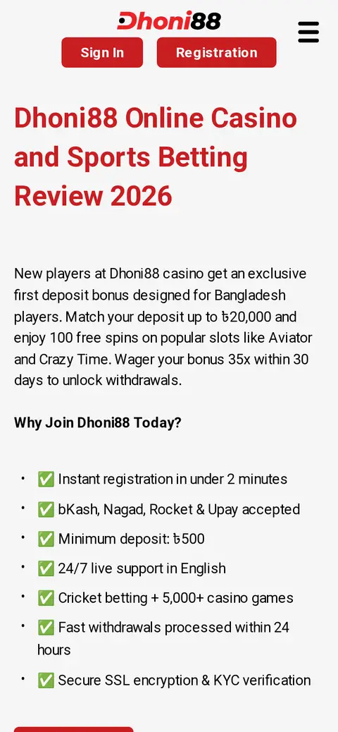 Dhoni88 website, 26/09/2026