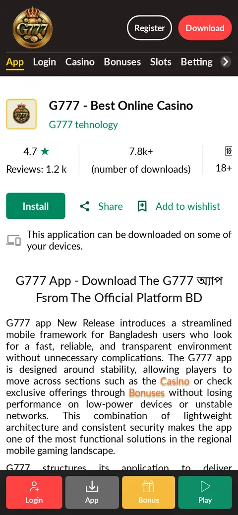 G777 website, 26/09/2026