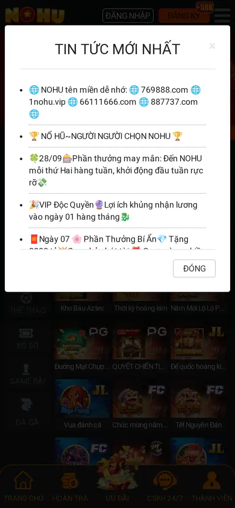 Nohu90 website, 26/09/2026