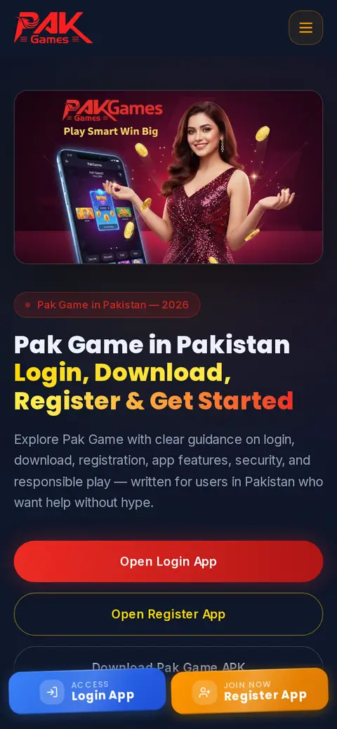 PakGame website, 26/09/2026