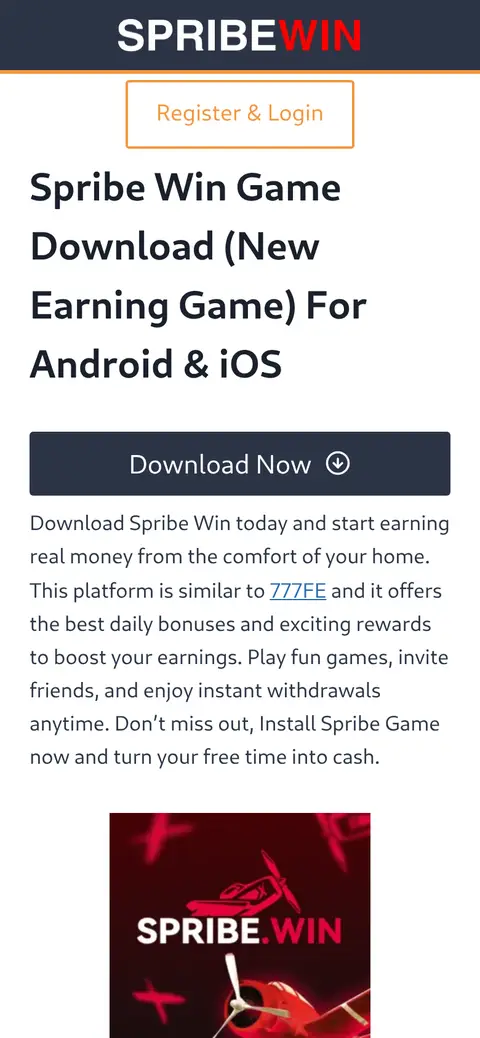 Spribe Win website, 26/09/2026