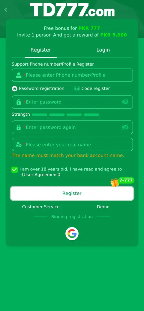 TD777 website, 26/09/2026